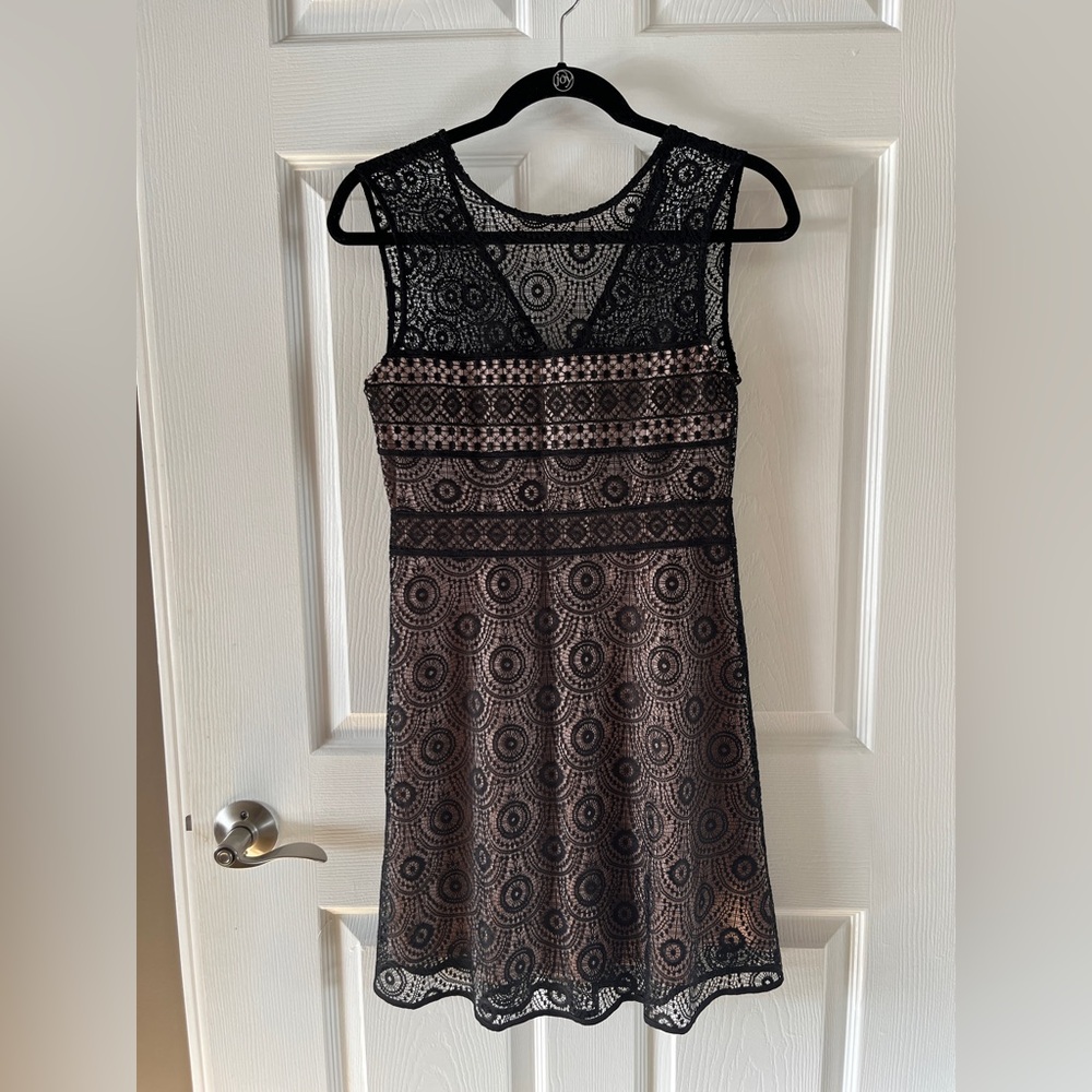 Zara Sexy Black Lace Sleeveless Dress A Line Sz S
